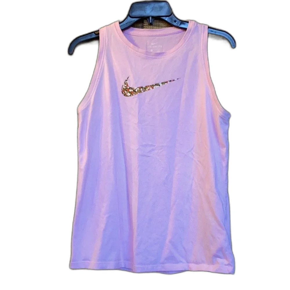 NIKE flower logo pink tank top